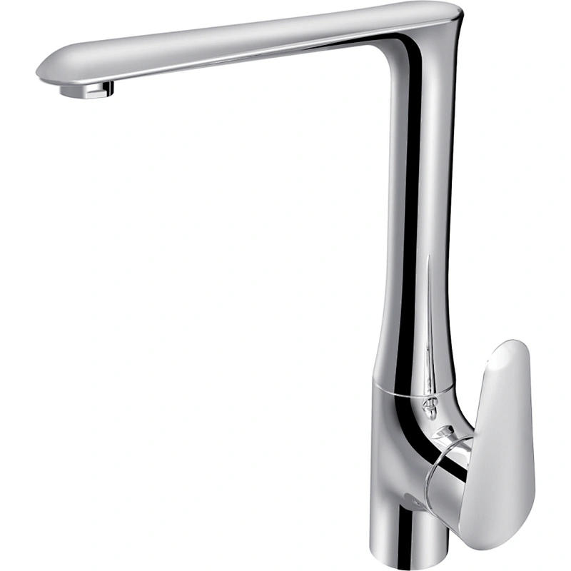 Brass Kitchen mixer‚ wanhai cartridge‚zinc handle‚brass casting spout‚3/8*35CM S/S hose