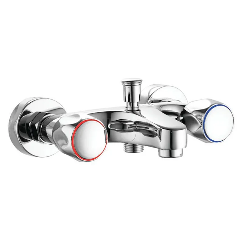 Brass double handle bath mixer, brass full turn head valve, 442#zinc handle, w/o shower and hose, 60g brass Excentric+ S/S cover