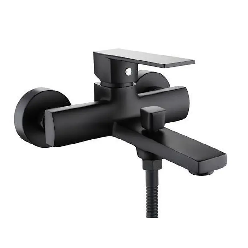 Brass bath mixer（black)‚wanhai cartridge‚ zinc handle‚w/o shower and hose‚ ‚65g Brass Excentric 48g+cover