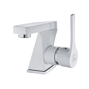 Brass Basin mixer（CW)‚wanhai cartridge‚zinc handle‚w/o pop up‚3/8*35CM S/S hose