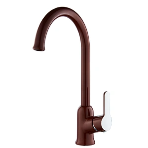 Brass Kitchen mixer（blue)‚ wanhai cartridge‚zinc handle‚brass spout‚3/8*35CM S/S hose