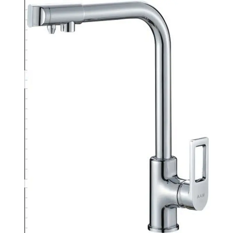 Brass kitchen mixer‚ 35mm normal cartridge+ brass half turn head valve‚ S/S spout‚ 1/2*45CM s/s hose+25cm S/S hose