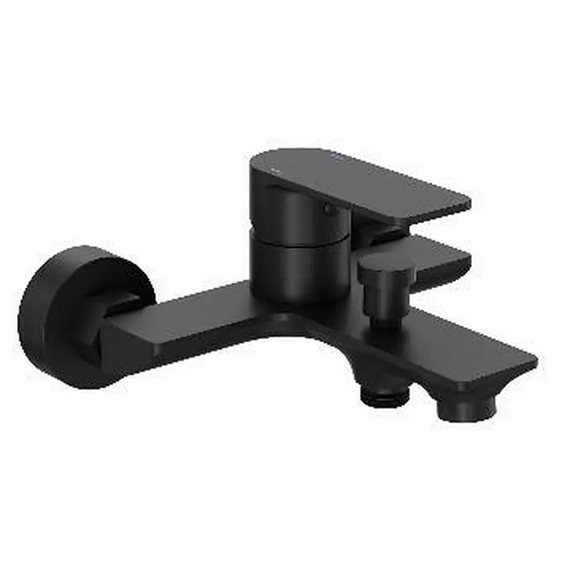 Brass bath mixer（black)‚wanhai cartridge‚ zinc handle‚w/o shower and hose‚ S/S inside nut+outside nut‚304# S/S Excentric 48g+cover