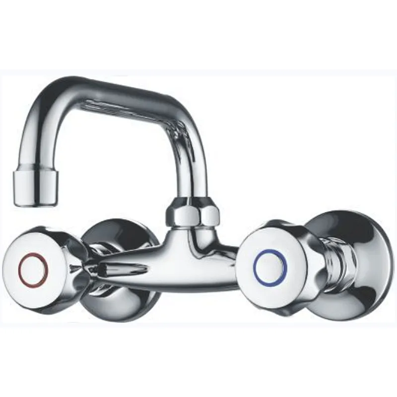 Brass wall kitchen mixer‚ brass head valve‚ GS zinc handle‚ S/S spout‚ S/S inside nut +s/s outside nut‚ 304# S/S Excentric 48g+ 201 S/S cover