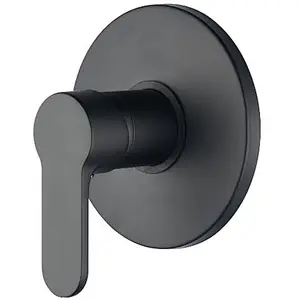 Brass single function Concealed mixer（black）‚S/S cover 135MM‚ wanhai cartridge‚zinc handle‚ W/O shower