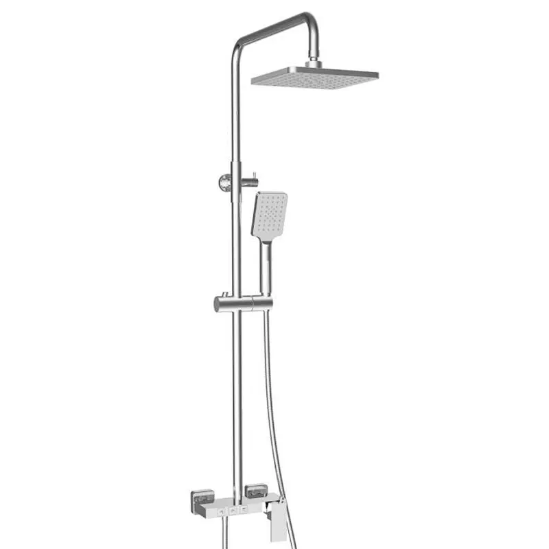 Shower sets ‚ brass body‚ wanhai cartridge‚ zinc handle‚ S/S pipe+ Plastic Top rain shower+plastic hand shower‚ 1.5M S/S doulbe hose‚S/S  nut‚ 304# S/S Excentric 48g+ 201 S/S flange