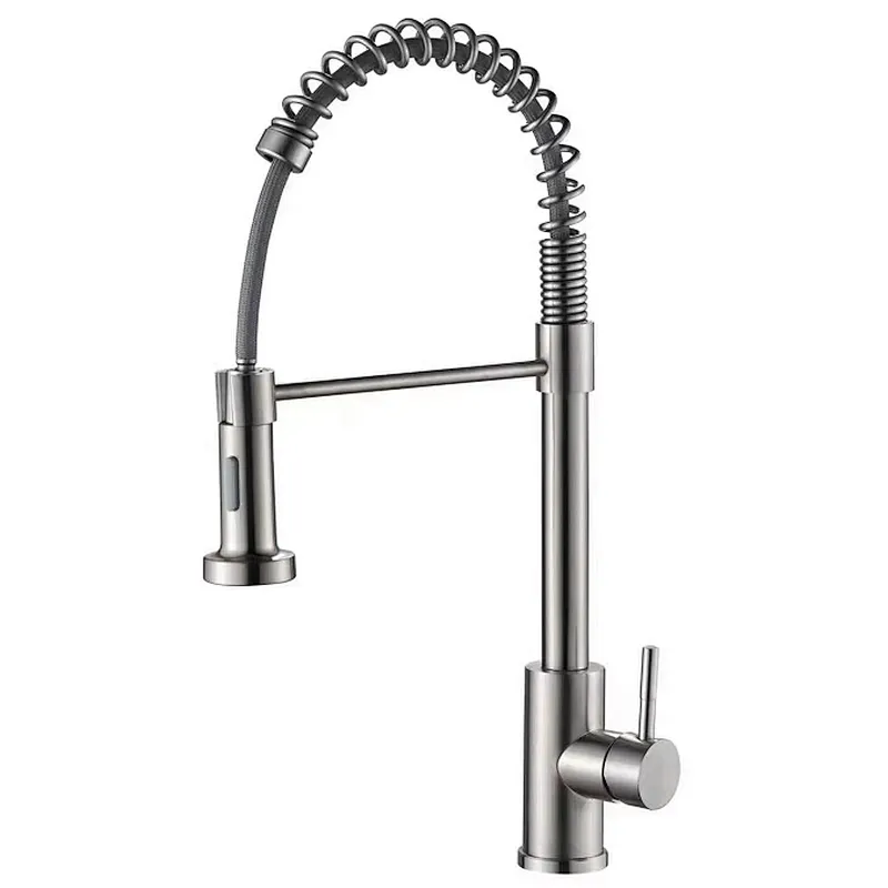Torneira de cozinha de alavanca única giratória de 360 ​​graus TIEMA Swan com spray removível