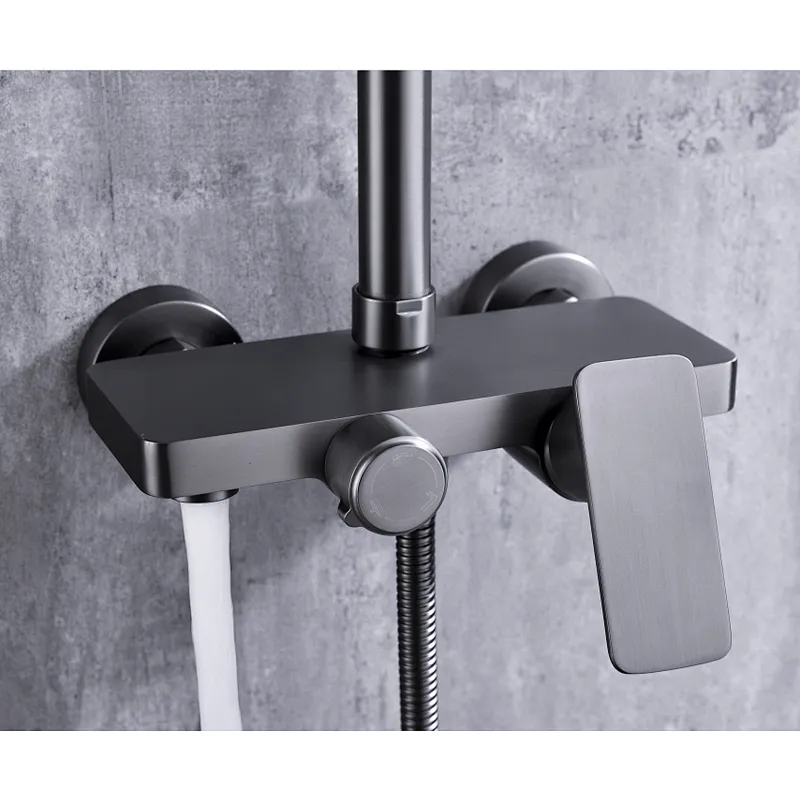 Shower sets‚ brass body‚ wanhai cartridge‚ zinc handle‚ S/S pipe+ABS Top rain shower+plastic hand shower‚ 1.5M S/S doulbe chrome hose‚S/S  nut, 304# S/S Excentric 48g+ 201 S/S flange