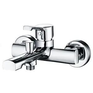 Brass bath mixer‚wanhai cartridge‚ zinc handle‚w/o shower and hose‚ 65g Brass Excentric+ S/S cover