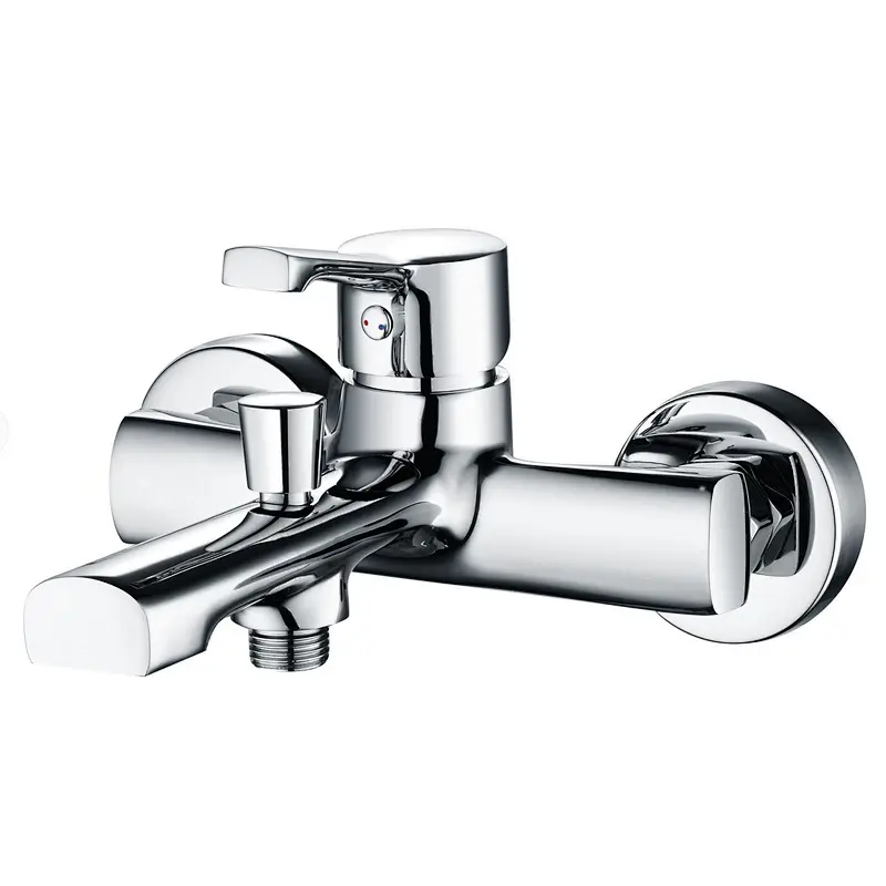 Brass bath mixer‚wanhai cartridge‚ zinc handle‚w/o shower and hose‚ 65g Brass Excentric+ S/S cover