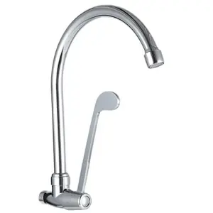 Zinc kitchen tap‚ brass half turn head valve‚ 602# zinc handle‚ S/S spout ‚ plastic aerator‚ S/S flange