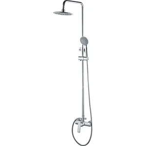 Shower sets‚ brass body‚ wanhai cartridge‚ zinc handle‚ S/S pipe+ZSW026 ABS Top rain shower+plastic hand shower‚1.5M S/S doulbe chrome hose‚65g Brass Excentric+ S/S cover