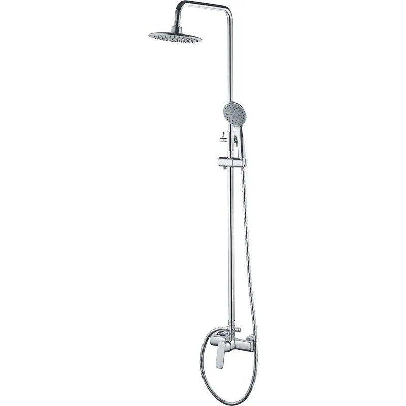 Shower sets‚ brass body‚ wanhai cartridge‚ zinc handle‚ S/S pipe+ZSW026 ABS Top rain shower+plastic hand shower‚1.5M S/S doulbe chrome hose‚65g Brass Excentric+ S/S cover