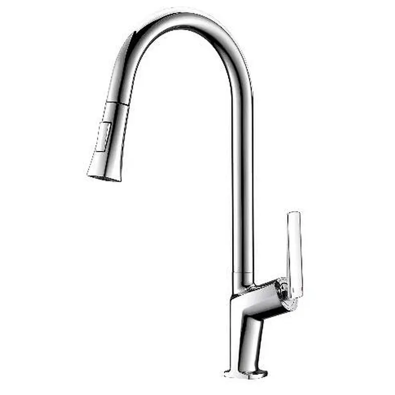 Brass sink kitchen mixer‚ zinc handle‚ Normal cartridge‚ plastic shower head‚ 3/8*35 CM s/s hose