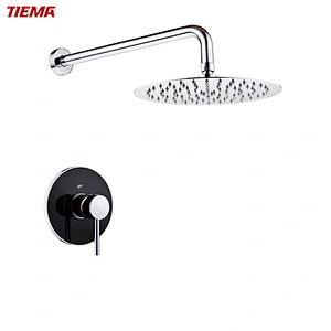Fixations de douche TIEMA à poignée unique noir mat
