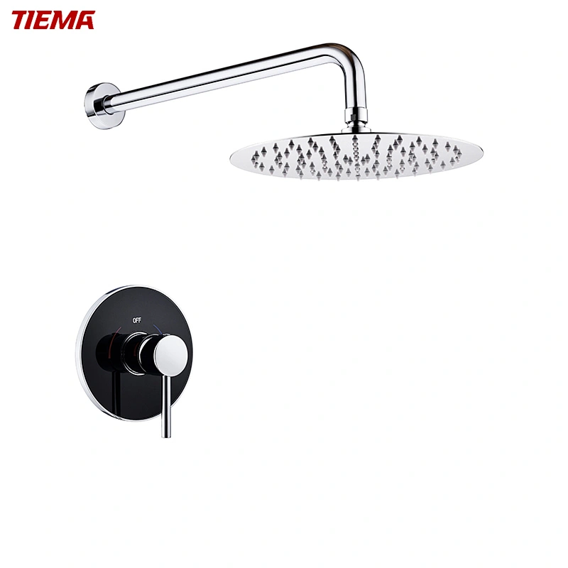 Fixations de douche TIEMA à poignée unique noir mat