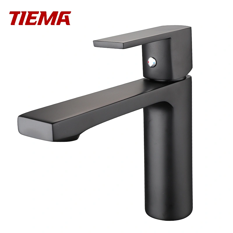 Ensemble de robinetterie de lavabo noir TIEMA
