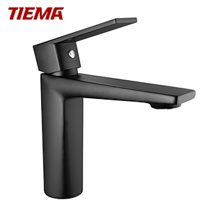 Torneira Cachoeira TIEMA Preta para Lavatório