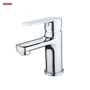 TIEMA Waterfall Basin Tap Chrome Bathroom Brass Single Hole Mixer Basin Faucets