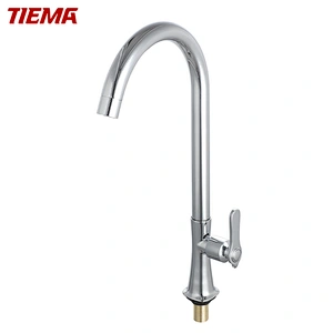 Torneiras misturadoras de cozinha contemporâneas de latão montadas em plataforma de alça única TIEMA