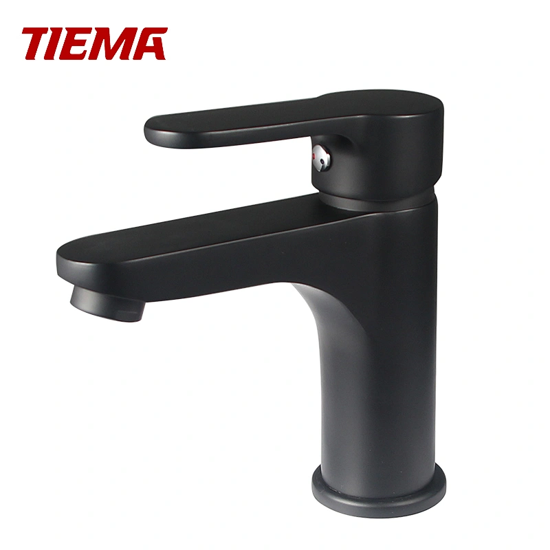 TIEMA Chrome Single Hole Black Bathroom Tap Sets
