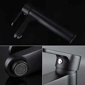 Wholesale Single Hole Bathroom Tap Mixer Plating Matte Black High Basin Faucets