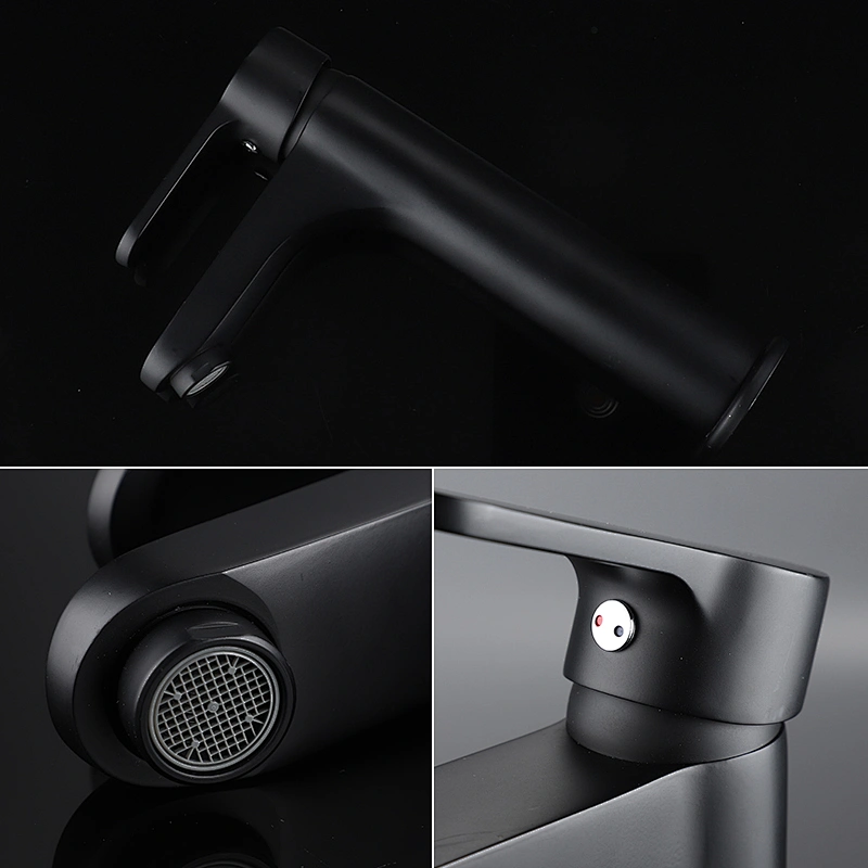 Wholesale Single Hole Bathroom Tap Mixer Plating Matte Black High Basin Faucets