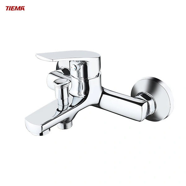 Bathroom Brass Wall Mounted Waterfall Bathtub Faucet with Diverter