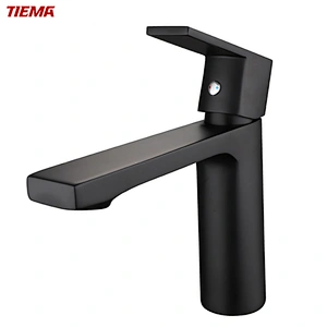 Ensemble de robinetterie de lavabo noir TIEMA
