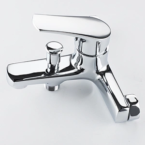 Bathroom Brass Wall Mounted Waterfall Bathtub Faucet with Diverter