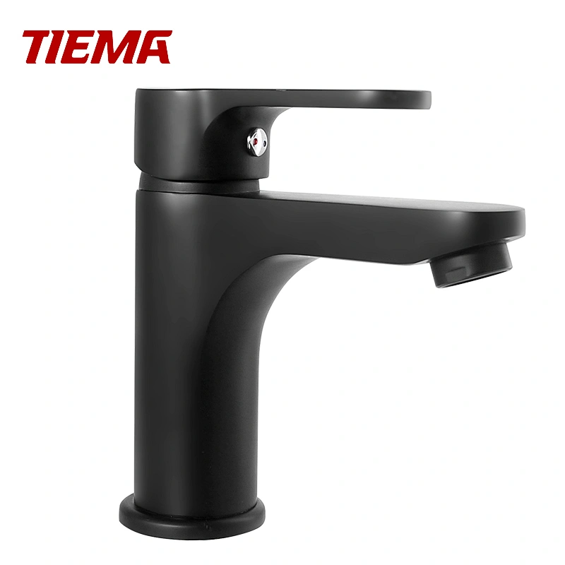 TIEMA Chrome Single Hole Black Bathroom Tap Sets