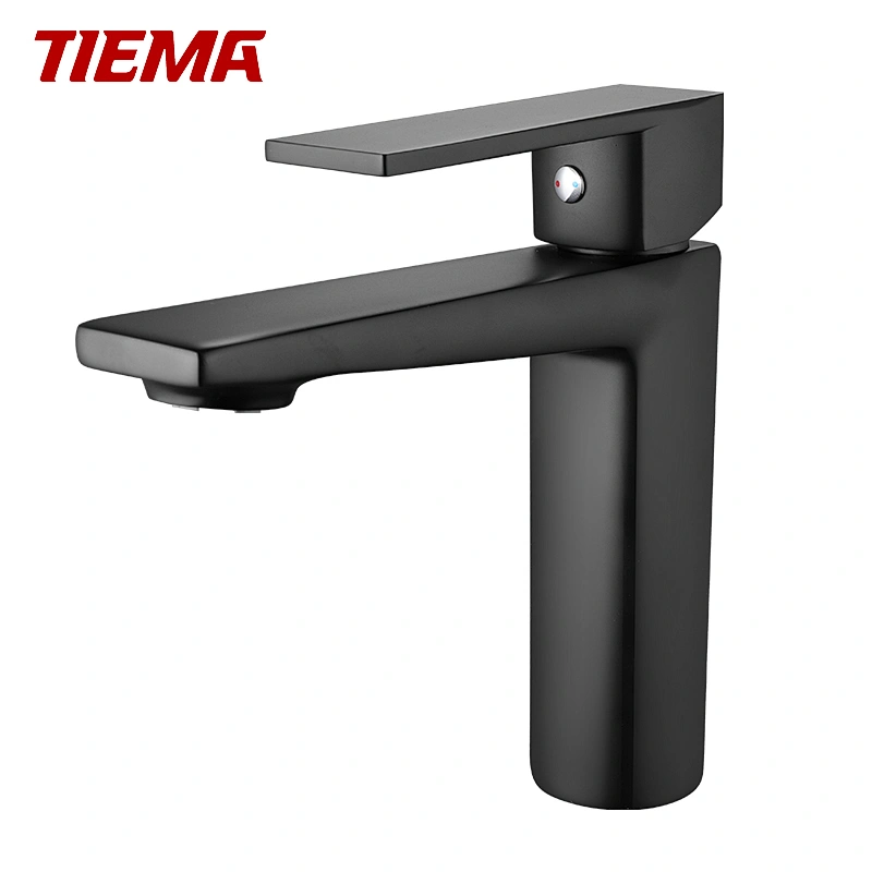 Torneira Cachoeira TIEMA Preta para Lavatório