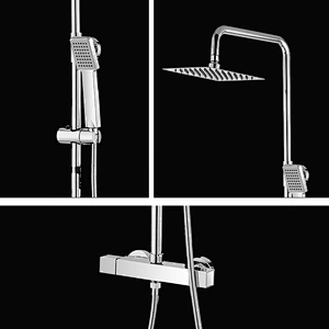 Modern Design Wall-mounted Thermostatic Rain Shower Set with Mixer