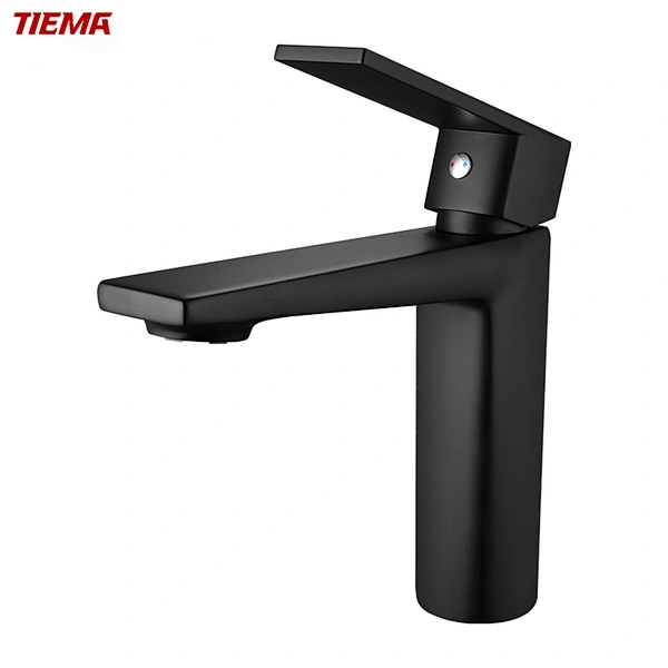 TIEMA Grifo Cascada Negro para Lavabo