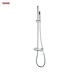Conjunto de mezclador termostático de ducha de baño de acero inoxidable de tubo alto