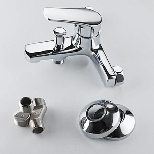 Bathroom Brass Wall Mounted Waterfall Bathtub Faucet with Diverter