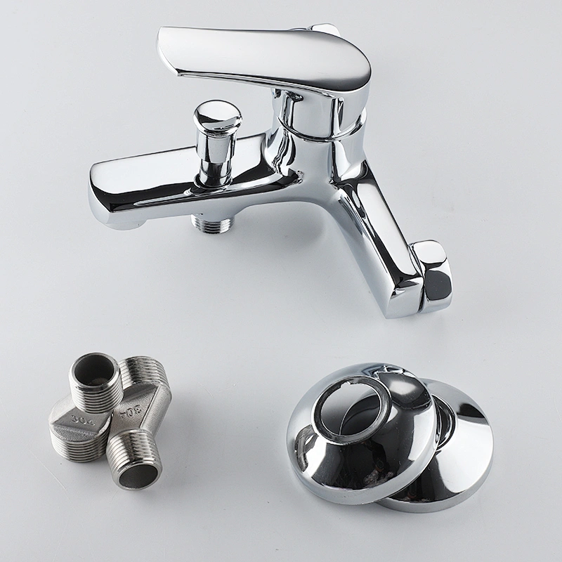 Bathroom Brass Wall Mounted Waterfall Bathtub Faucet with Diverter