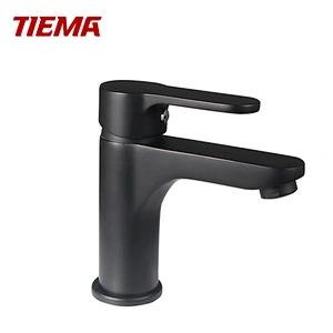 TIEMA Chrome Single Hole Black Bathroom Tap Sets