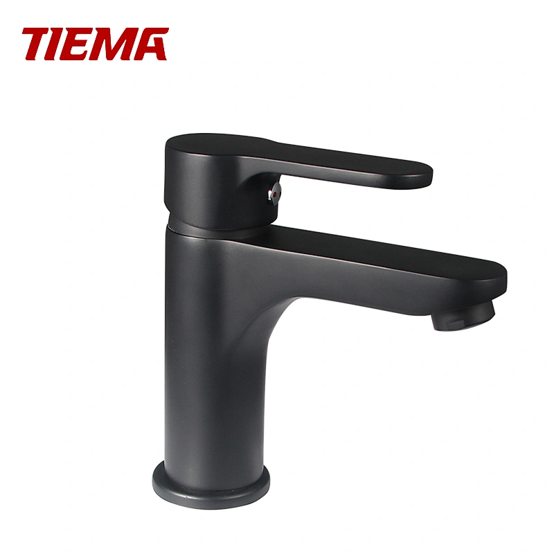 TIEMA Chrome Single Hole Black Bathroom Tap Sets