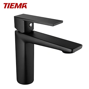 Torneira Cachoeira TIEMA Preta para Lavatório