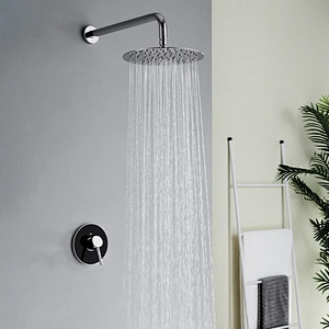 Fixations de douche TIEMA à poignée unique noir mat
