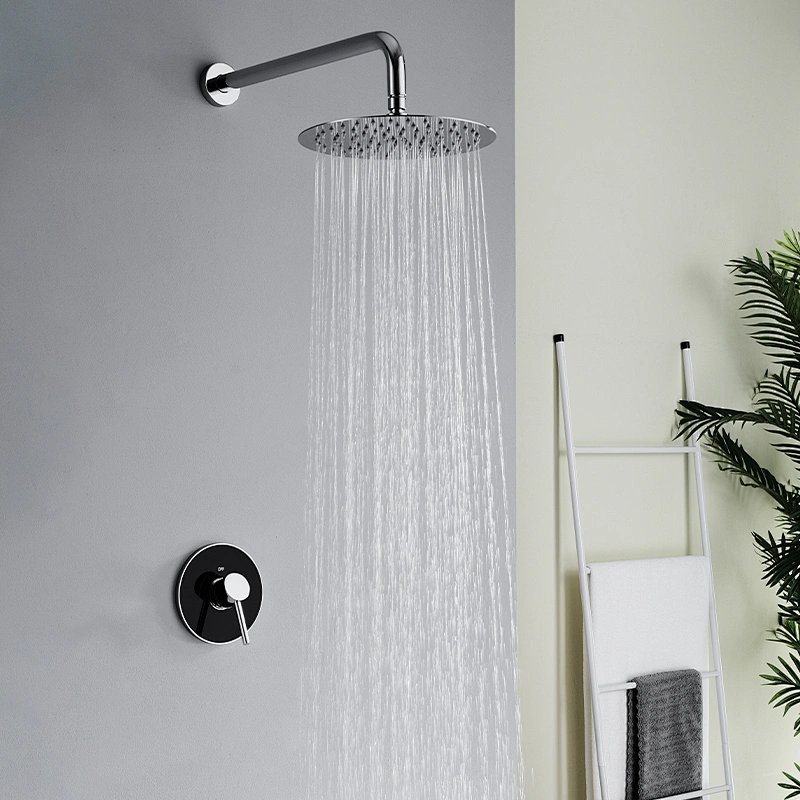 Fixations de douche TIEMA à poignée unique noir mat