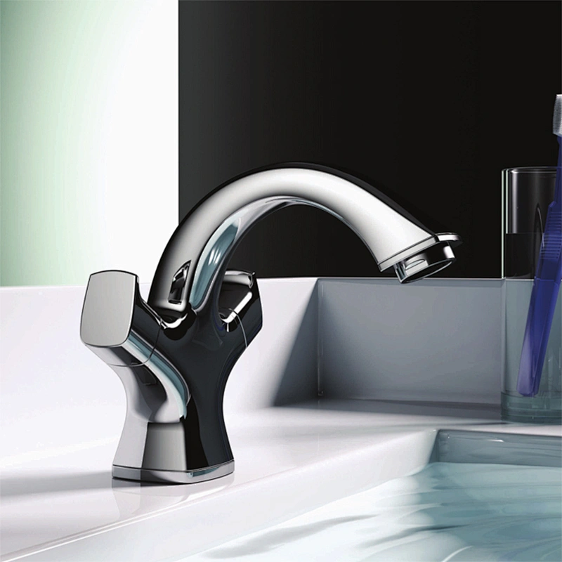 Online Wholesale Two Handles Brass Basin Faucet