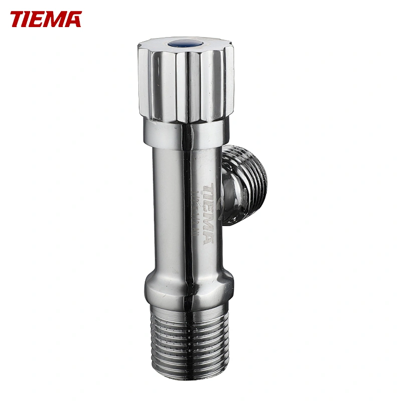 Válvula de parada angular de 3 vias do vaso sanitário com alça de zinco do corpo TIEMA ZS1043