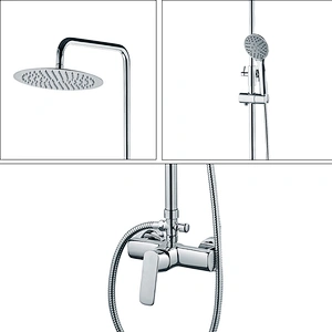 Conjunto de torneira de chuveiro de banho de alavanca única econômica clássica cromada