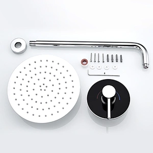 Fixations de douche TIEMA à poignée unique noir mat