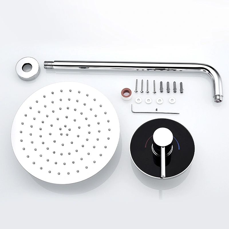 Fixations de douche TIEMA à poignée unique noir mat