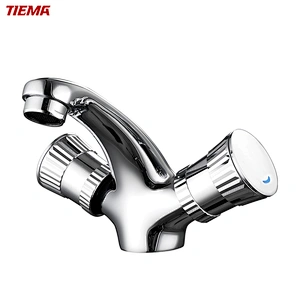 TIEMA Floor Wash Sildeing Rotary Double Handle Basin Faucet
