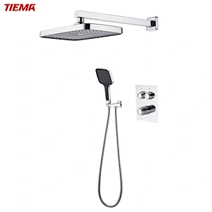 TIEMA Button Spool Bathroom Brass Exposed Head Shower Set