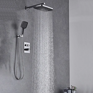 TIEMA Button Spool Bathroom Brass Exposed Head Shower Set